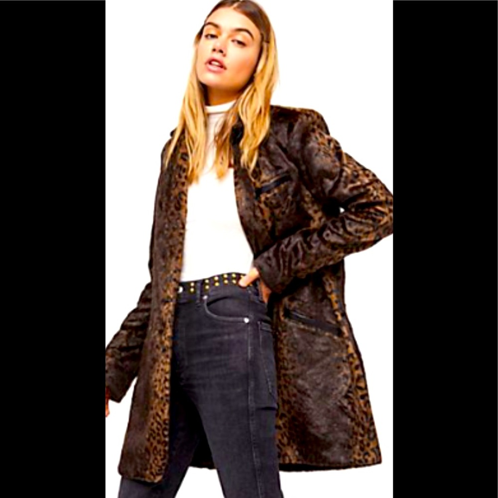 NEW Free People Downtown Primal Fluffy Blazer